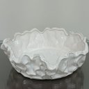 Ver imagem 3 de Vaso Decorativo de Cerâmica Marfim 9x30x30cm Enfeite Sala Mesa Estante Aparador
