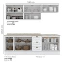 Ver imagem 4 de Cozinha Modulada 11 Pecas 240 Cm Ce381 Americana Branco Calcare Henn