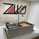 Ver imagem 4 de Cuba Cozinha Gourmet Inox 304 Escovada Torneira Extensível Cascata Dispenser Tábua Escorredor Cesto