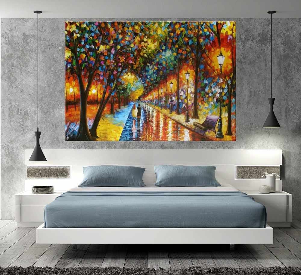 Quadro Pintura Tela Cidade Paisagem Urbana 2043: 100cm (A) x 140cm (L) - 5