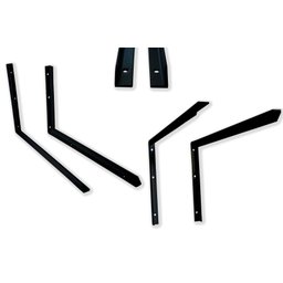 6x Suporte Cantoneira Reforçada sem Mão Francesa- 50cm- Preta- Marca Hayner - 3