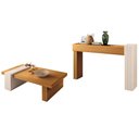 Ver imagem 1 de Conjunto Decorativo Aparador e Mesa de Centro Sala de Estar Riad Cinamomo/OffWhite G26 - Gran Belo