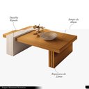 Ver imagem 3 de Conjunto Decorativo Aparador e Mesa de Centro Sala de Estar Riad Cinamomo/OffWhite G26 - Gran Belo