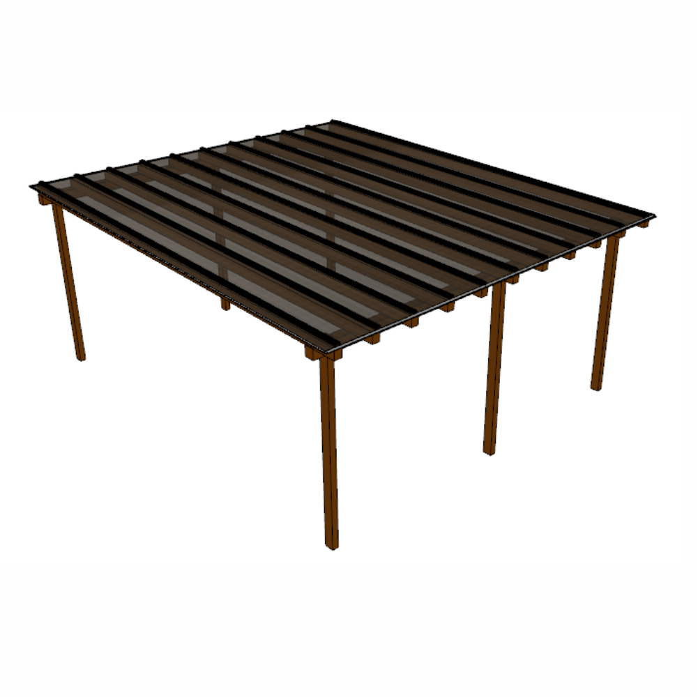 Cobertura Policarbonato Alveolar 5,00m x 6,00m - Fume 4mm - 1