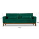 Ver imagem 2 de Sofá Living Valência 2,20mt C/base Madeira- Espuma 8 cm C/ 2 Almofdas Verde- Estofado Pérola