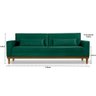 Sofá Living Valência 2,20mt C/base Madeira- Espuma 8 cm C/ 2 Almofdas Verde- Estofado Pérola - 2