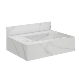 Bancada em Porcelanato para Banheiro 60cm  Com Cuba BRANCO - 2