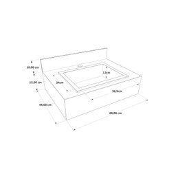 Bancada em Porcelanato para Banheiro 60cm  Com Cuba GRAFITE - 3