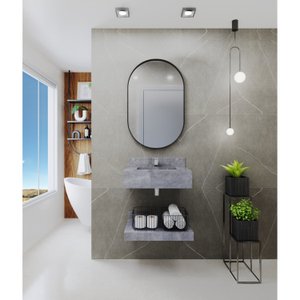 Bancada em Porcelanato Para Banheiro Completo Alto Padrao 60cm Com Cuba