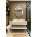 Ver imagem 1 de Bancada em Porcelanato para Banheiro 80cm Com Cuba