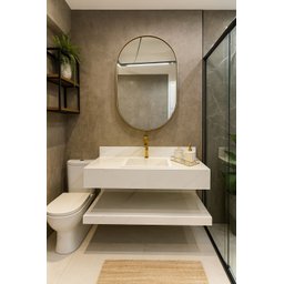 Bancada em Porcelanato para Banheiro 80cm Com Cuba - 1