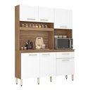 Ver imagem 4 de Cozinha Compacta 6 Portas 1 Gaveta Alamo Branco/Amêndola