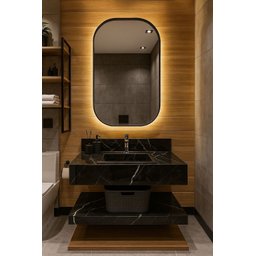Bancada em Porcelanato para Banheiro 80cm Com Cuba - 1