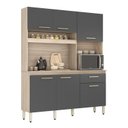 Ver imagem 5 de Cozinha Compacta 6 Portas 1 Gaveta Alamo Cinza/Avena/Grafito