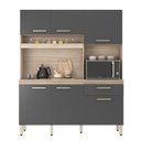 Ver imagem 2 de Cozinha Compacta 6 Portas 1 Gaveta Alamo Cinza/Avena/Grafito