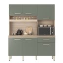 Ver imagem 2 de Cozinha Compacta 6 Portas 1 Gaveta Alamo Verde/Avena/Menta