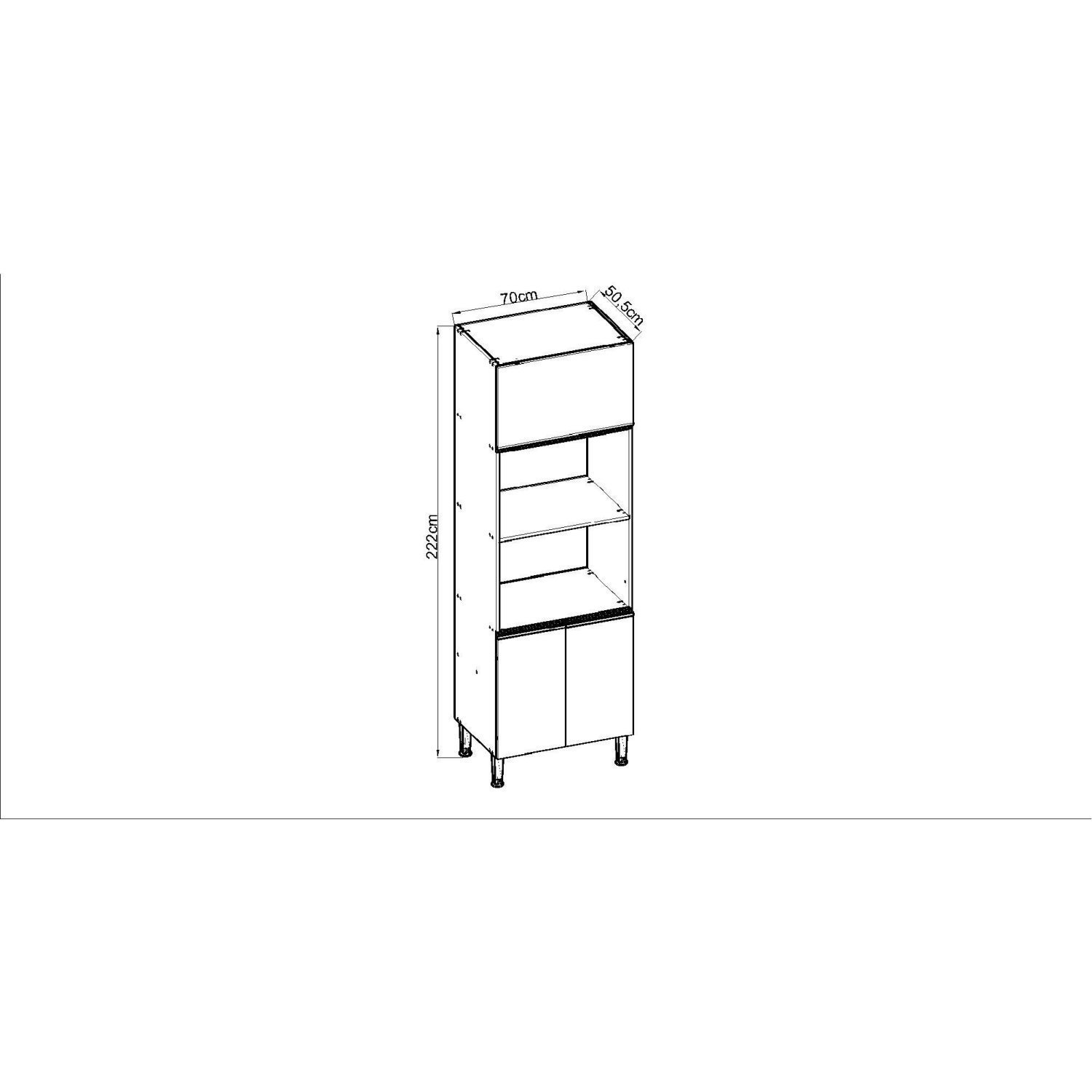 Torre para Cozinha para Microondas e Forno com 3 Portas  - 4
