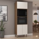 Ver imagem 1 de Torre para Cozinha para Microondas e Forno com 3 Portas Bege/Ébano/Off White