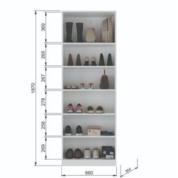 Sapateira Divino 1 Porta com Espelho 6 Prateleiras  - 3