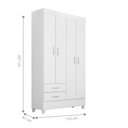 Ver imagem 3 de Conjunto de Guarda Roupa e Cômoda Selene para Quarto Branco
