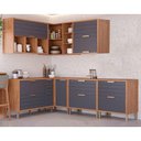 Ver imagem 1 de Cozinha Completa Eloise 7 Peças (3aéreos+4balcões) Cz027 Freijo/titanium - Mgm