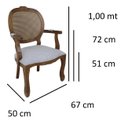 Ver imagem 5 de Kit 2 Poltronas Medalhão com Tela Verniz Imbuia e Linho Rústico Cinza Soberati Poltrona Medalhão Ent