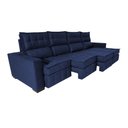 Ver imagem 7 de Sofá Retrátil e Reclinável 3.20m Molas Ensacadas e Costura Tripla Cama inBox Nobre Suede Azul