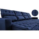 Ver imagem 4 de Sofá Retrátil e Reclinável 3.20m Molas Ensacadas e Costura Tripla Cama inBox Nobre Suede Azul