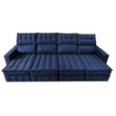 Ver imagem 5 de Sofá Retrátil e Reclinável 3.20m Molas Ensacadas e Costura Tripla Cama inBox Nobre Suede Azul