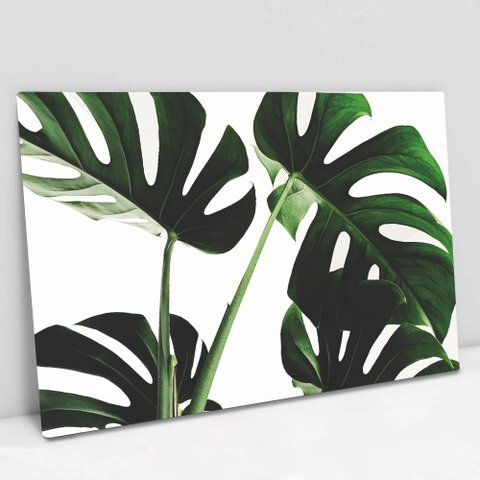 Quadro Decorativo em Canvas Folhas - Chassi - 90 x 60cm