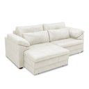 Ver imagem 5 de Sofá Retrátil Manual Sala de Estar Nolan Bipartido 215cm Conforto Premium em Couro Branco Manchado G
