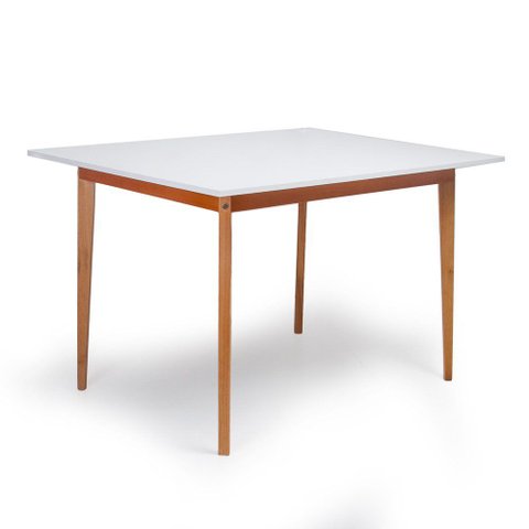 Mesa de Jantar 6 Lugares Retangular 120x90 em Madeira em MDF Liz Branca