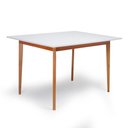 Ver imagem 1 de Mesa de Jantar 6 Lugares Retangular 120x90 em Madeira em MDF Liz Branca