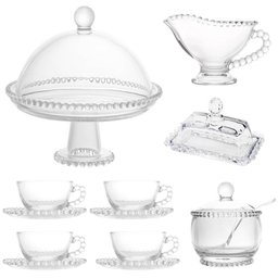 Conjunto Chá e Café Cristal 5 Peças Linha Pearl Wolff para Mesa Posta Refinada - 1