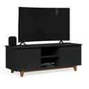 Ver imagem 4 de Rack Bancada Flow para Tv 146 Cm 2 Portas com Pés de Madeira Preto - Rede Móveis