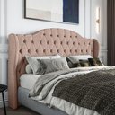 Ver imagem 1 de Cabeceira Estofada Queen 160 Cm Cristal Veludo Rose