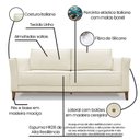 Ver imagem 4 de Sofá 3 Lugares 230cm Linho Brest Branco Natural