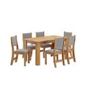 Ver imagem 2 de Conjunto Sala de Jantar Mesa Tower com 6 Cadeiras Sol Marrom/Mel/Cinza