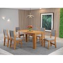 Ver imagem 1 de Conjunto Sala de Jantar Mesa Tower com 6 Cadeiras Sol Marrom/Mel/Cinza