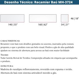 Baú Recamier Gomado Herval Mh-3724 140 Cm (largura) Madeira Eucalipto Estofado Bege B1 Base Imbuia - 6 Baú Recamier Gomado Herval Mh-3724 140 Cm (largura) Madeira Eucalipto Estofado Bege B1 Base Imbuia - 6