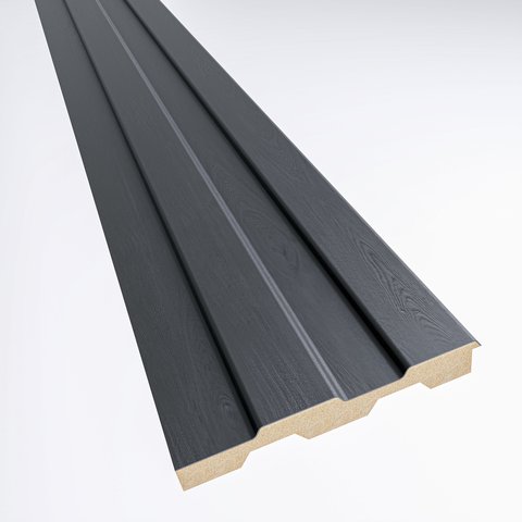 Painel Ripado em Placa 10,5x270cm (0,28m²) MDF Preto Moldufama