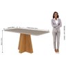 Mesa de Jantar Sierra 1,60m x 0,80m com 6 cadeiras Fernanda Savana/Off White - 2