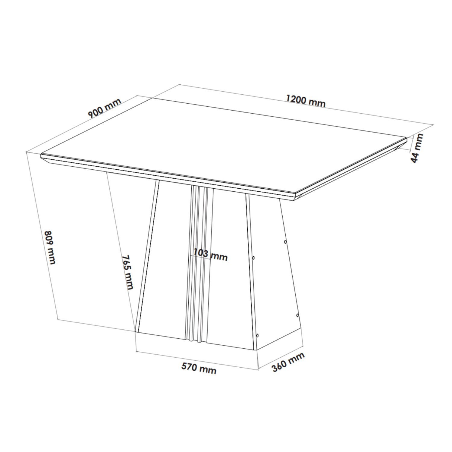 Conjunto Sala de Jantar Mesa Queen Tampo Vidro/MDF com 4 Cadeiras Venus Viero - 3