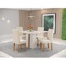 Conjunto Sala de Jantar Mesa Queen Tampo Vidro/MDF com 4 Cadeiras Venus Viero - 1