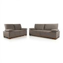 Ver mais imagens de Conjunto Sofá Living Montblanc 3 e 2 Bouclê Marrom Braços Reclináveis - King House