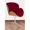 Ver imagem 1 de Poltrona Decorativa Bella Laminada Pé Giratório de Alumínio Capitonê Cor:vinho