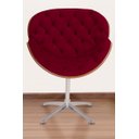 Ver imagem 2 de Poltrona Decorativa Bella Laminada Pé Giratório de Alumínio Capitonê Cor:vinho