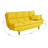 Sofá Cama Casal 3 Lugares Andorra Suede Amarelo 374 Império Estofados - 3