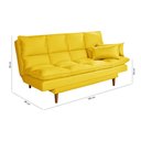 Ver imagem 3 de Sofá Cama Casal 3 Lugares Andorra Suede Amarelo 374 Império Estofados