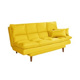 Sofá Cama Casal 3 Lugares Andorra Suede Amarelo 374 Império Estofados - 4